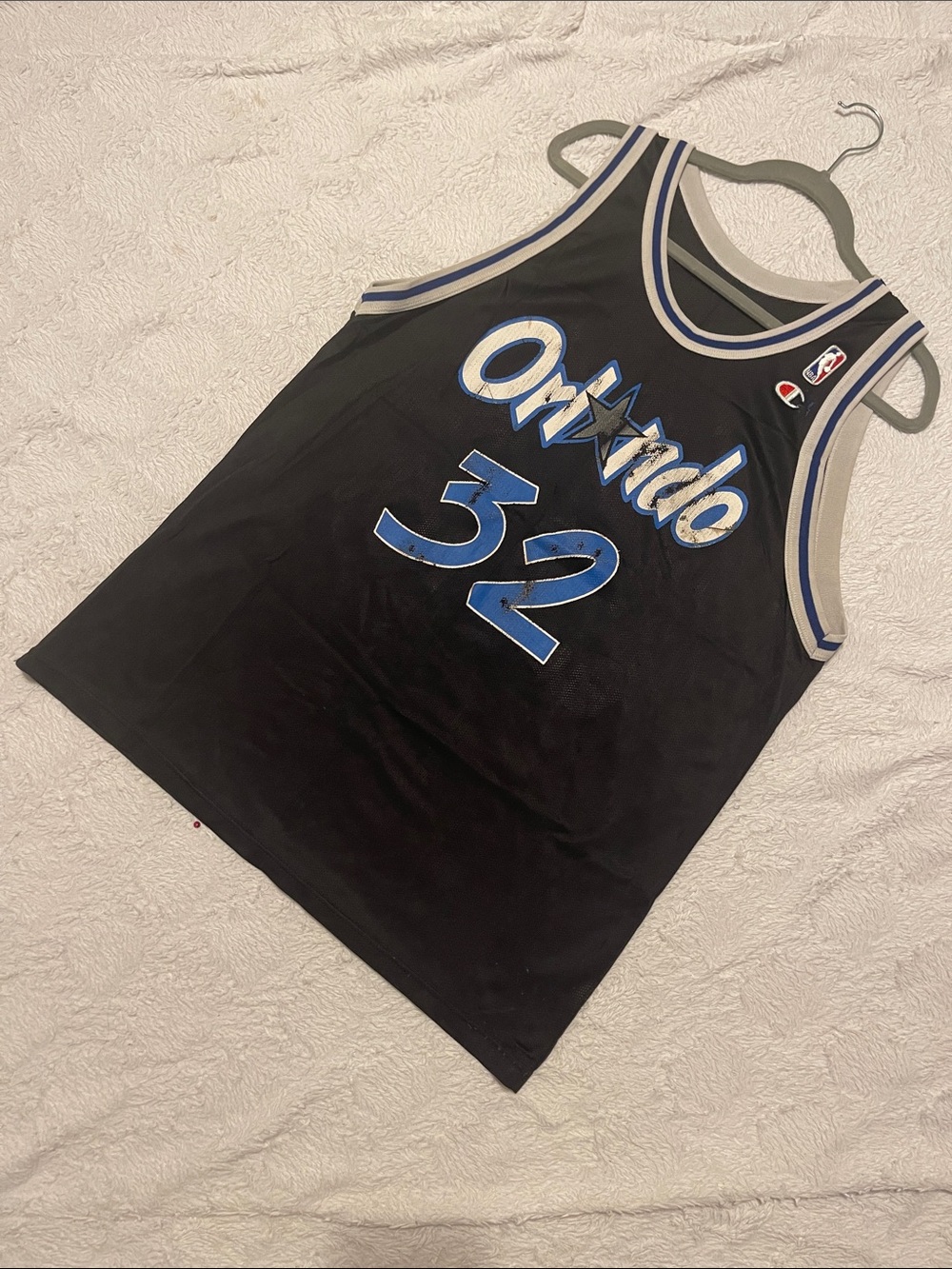 Vintage Champion Orlando Magic O’NEAL Black and Blue #32 Basketball Jersey